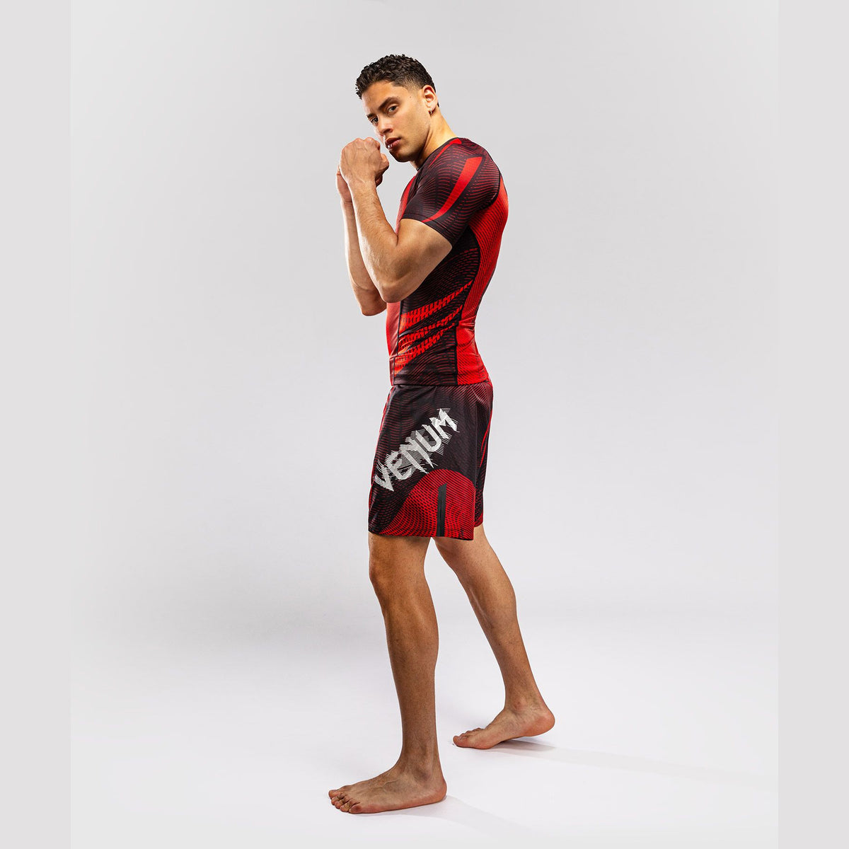 Venum Galactic 3.0 Short Sleeve Rash Guard Red/Silver - The Fight Club
