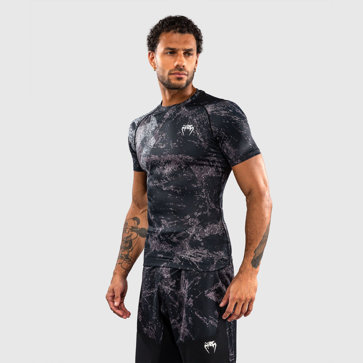 Venum Rage & Workout Short Sleeve Rash Guard Black/Grey - The Fight Club