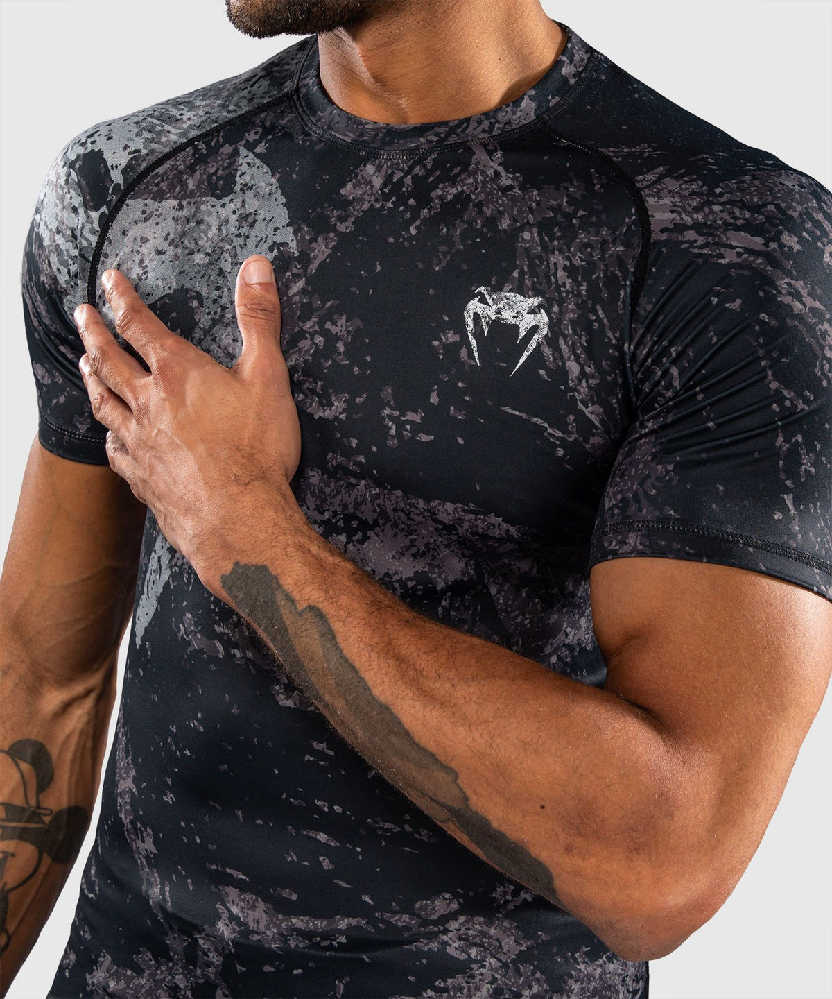 Venum Rage & Workout Short Sleeve Rash Guard Black/Grey - The Fight Club