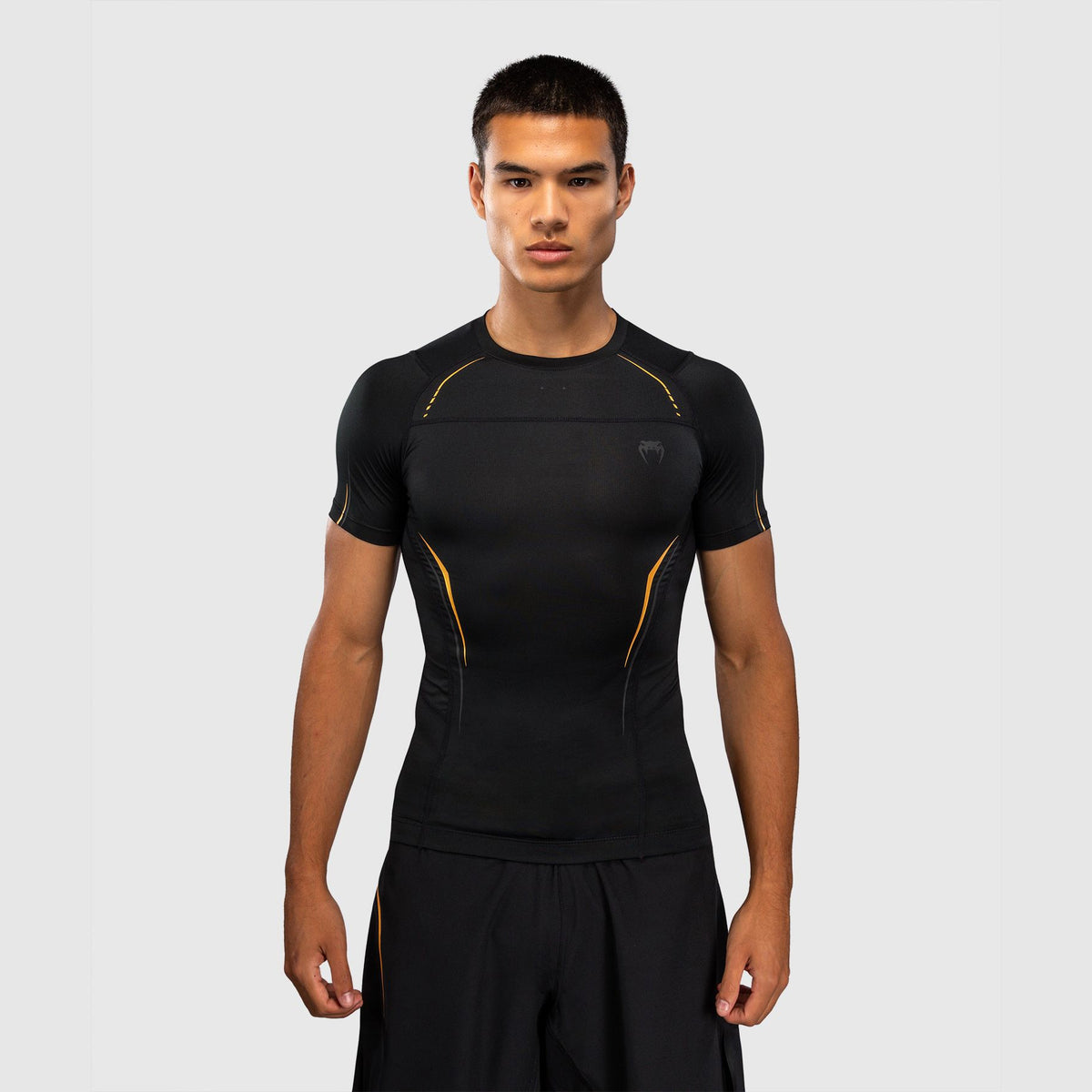 Venum G-Core Short Sleeve Rash Guard Black/Gold - The Fight Club
