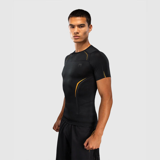 Venum G-Core Short Sleeve Rash Guard Black/Gold - The Fight Club