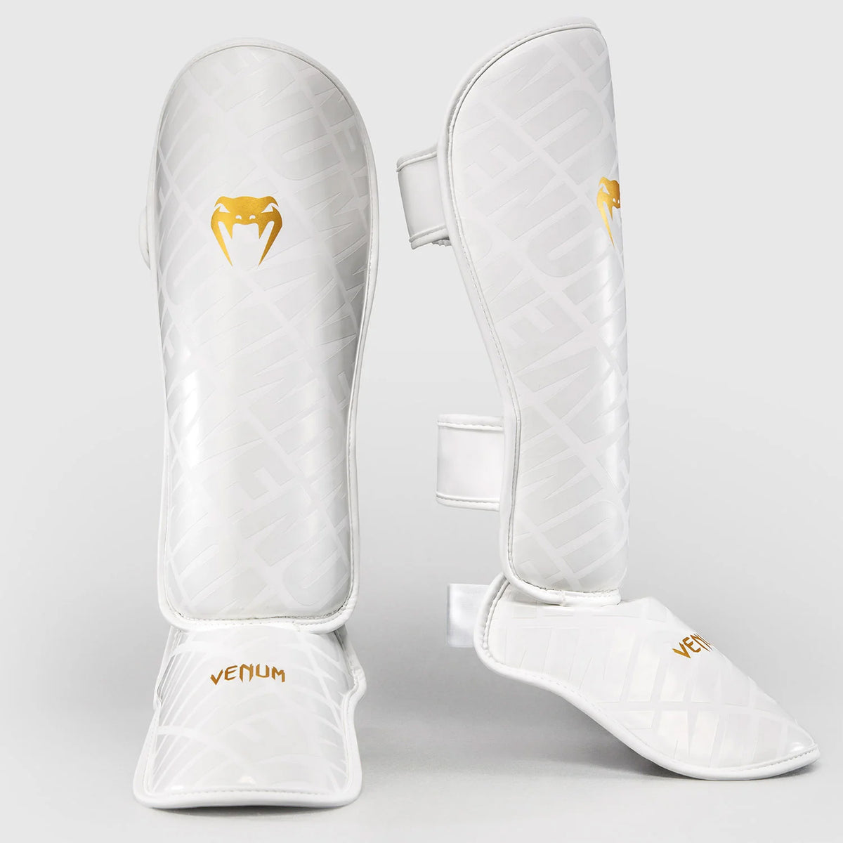 Venum Contender 1.5 XT 3D Shin Guards White/Gold - The Fight Club