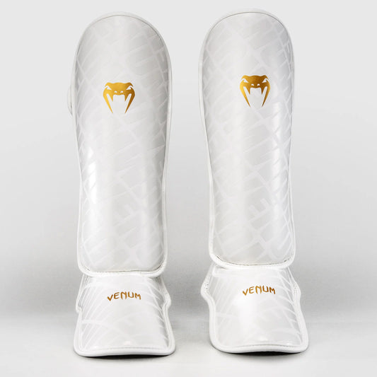 Venum Contender 1.5 XT 3D Shin Guards White/Gold - The Fight Club