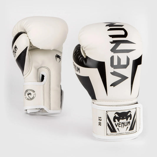 Venum Elite Boxing Gloves - White/Black - The Fight Club