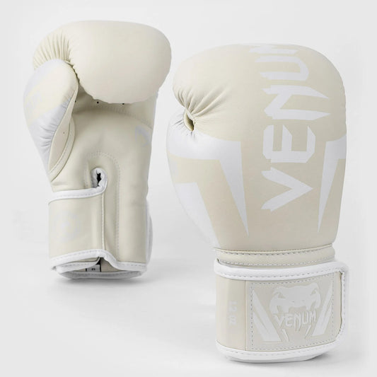 Venum Elite Boxing Gloves White/Ivory - The Fight Club