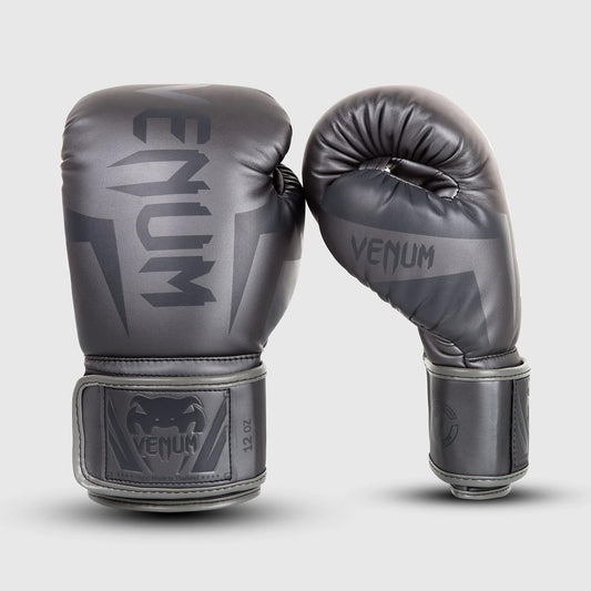 Venum Elite Boxing Gloves Grey/Grey - The Fight Club