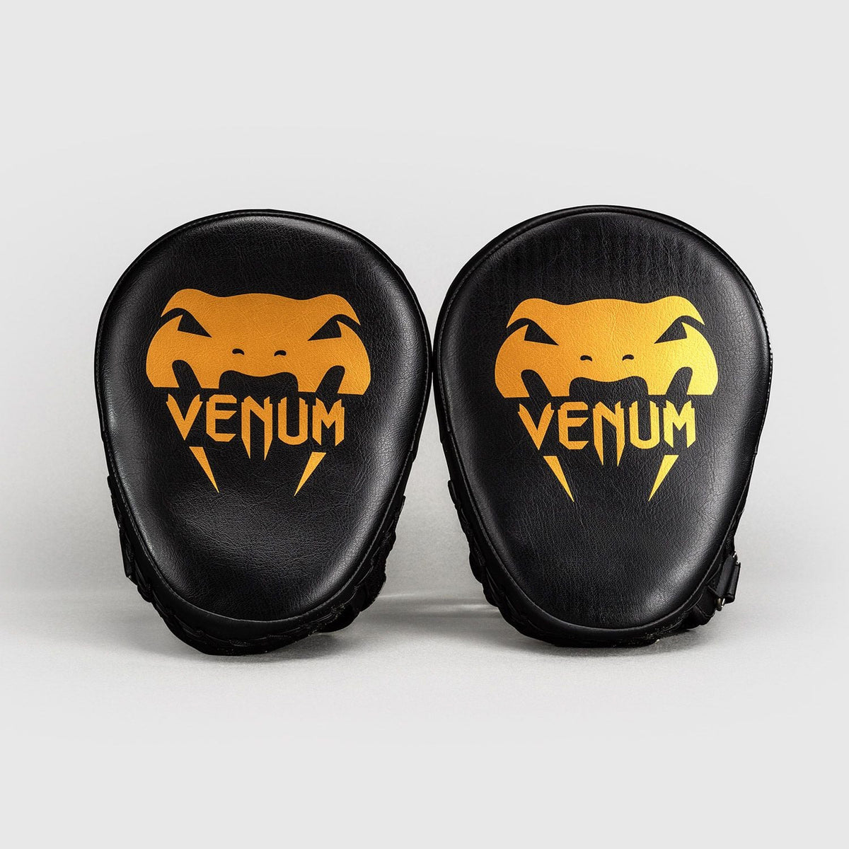 Venum Light Focus Mitts Black/Gold (Pair) - The Fight Club