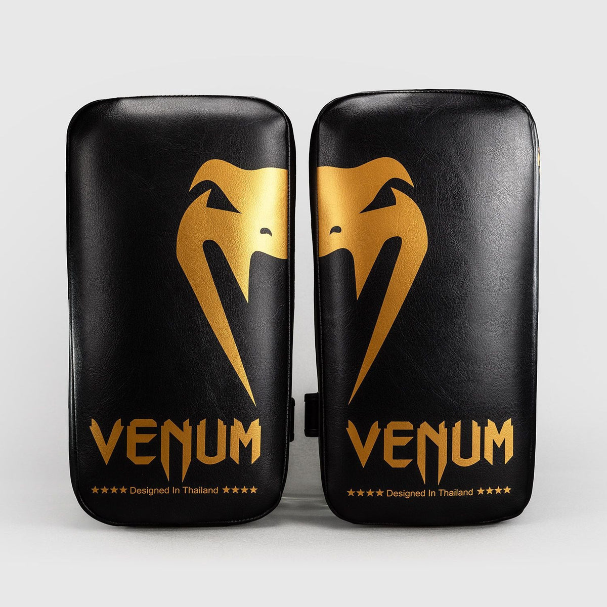 Venum Giant Kick Pads Black/Gold (Pair) - The Fight Club