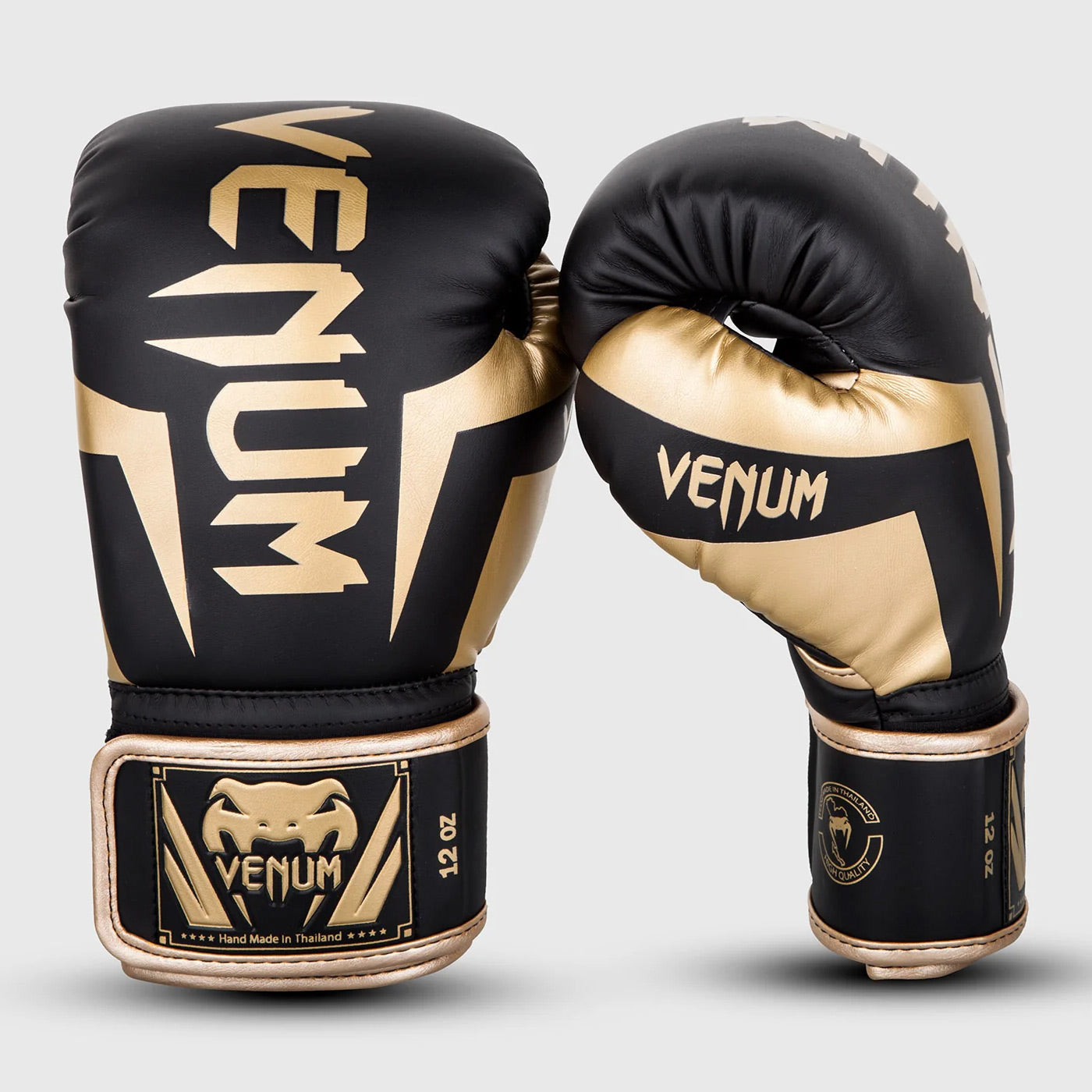 Venum Elite Boxing Gloves - Black/Gold - The Fight Club