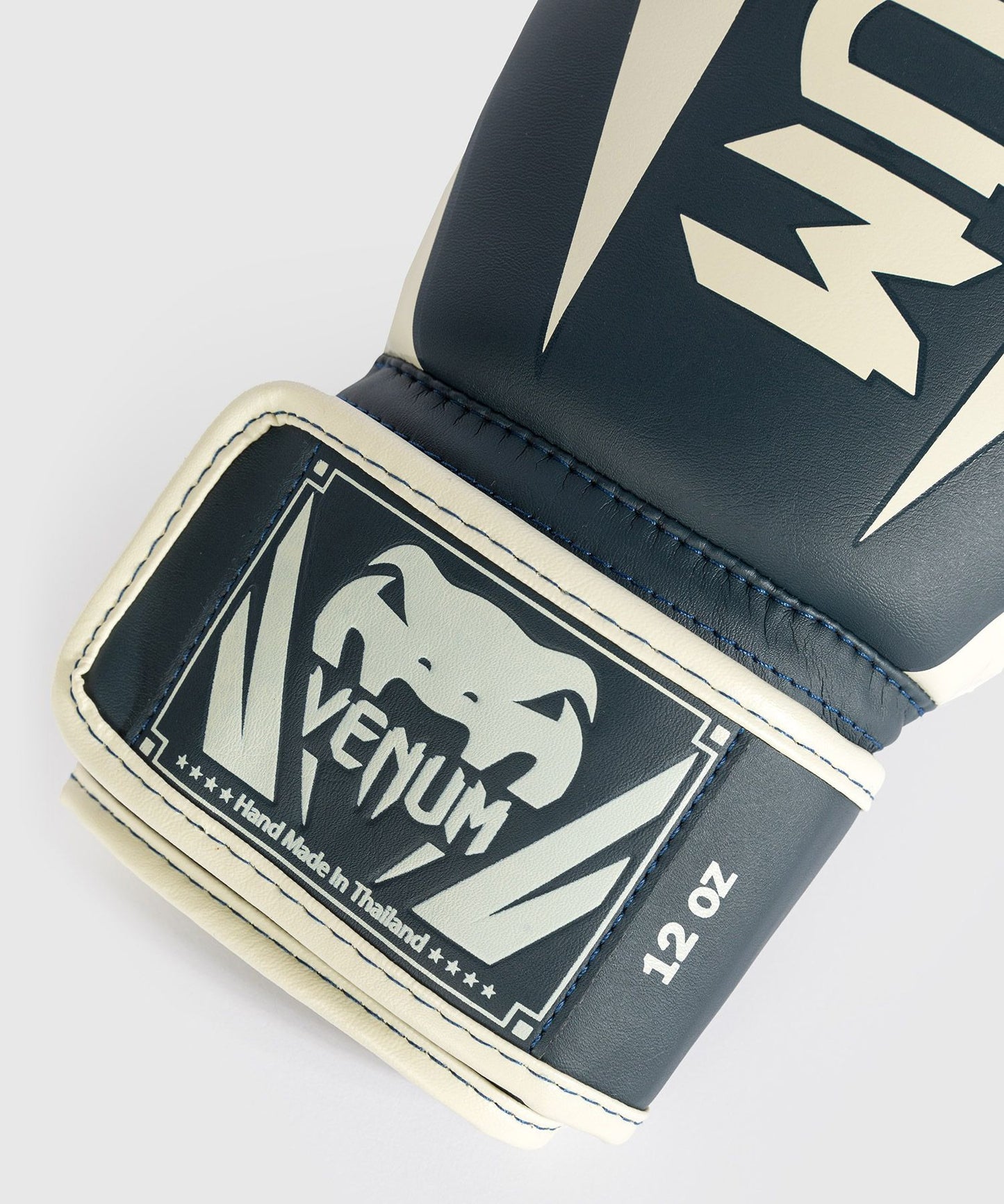Venum Elite Boxing Gloves White/Navy Blue - The Fight Club