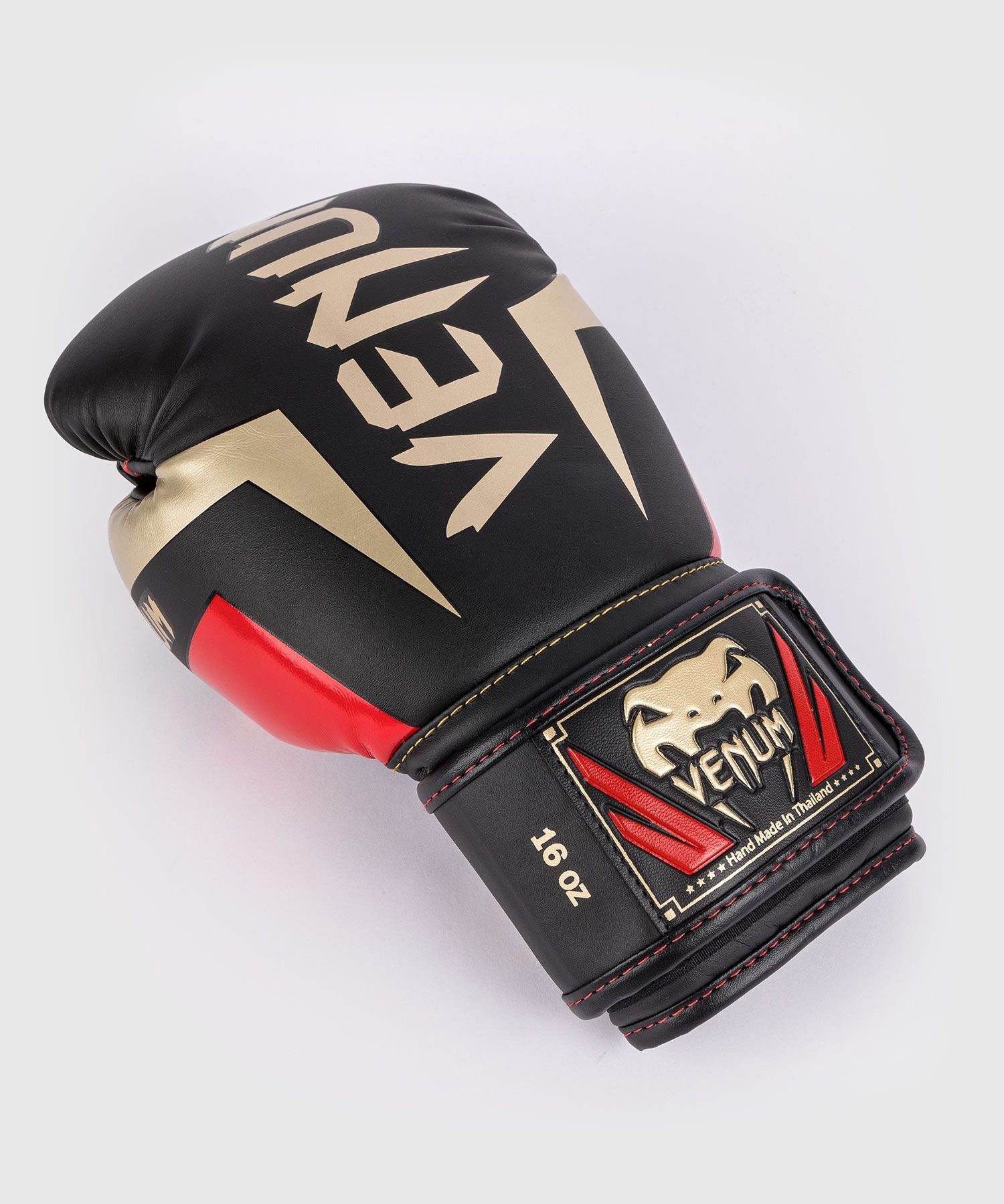 Venum Elite Boxing Gloves - Black/Gold/Red - The Fight Club