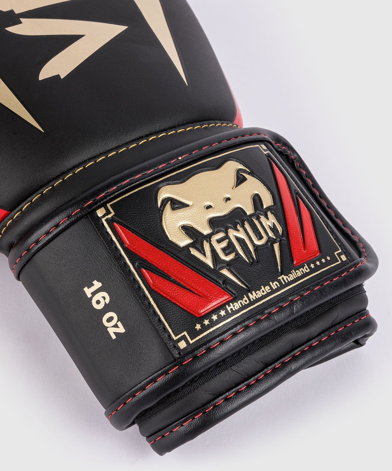 Venum Elite Boxing Gloves - Black/Gold/Red - The Fight Club