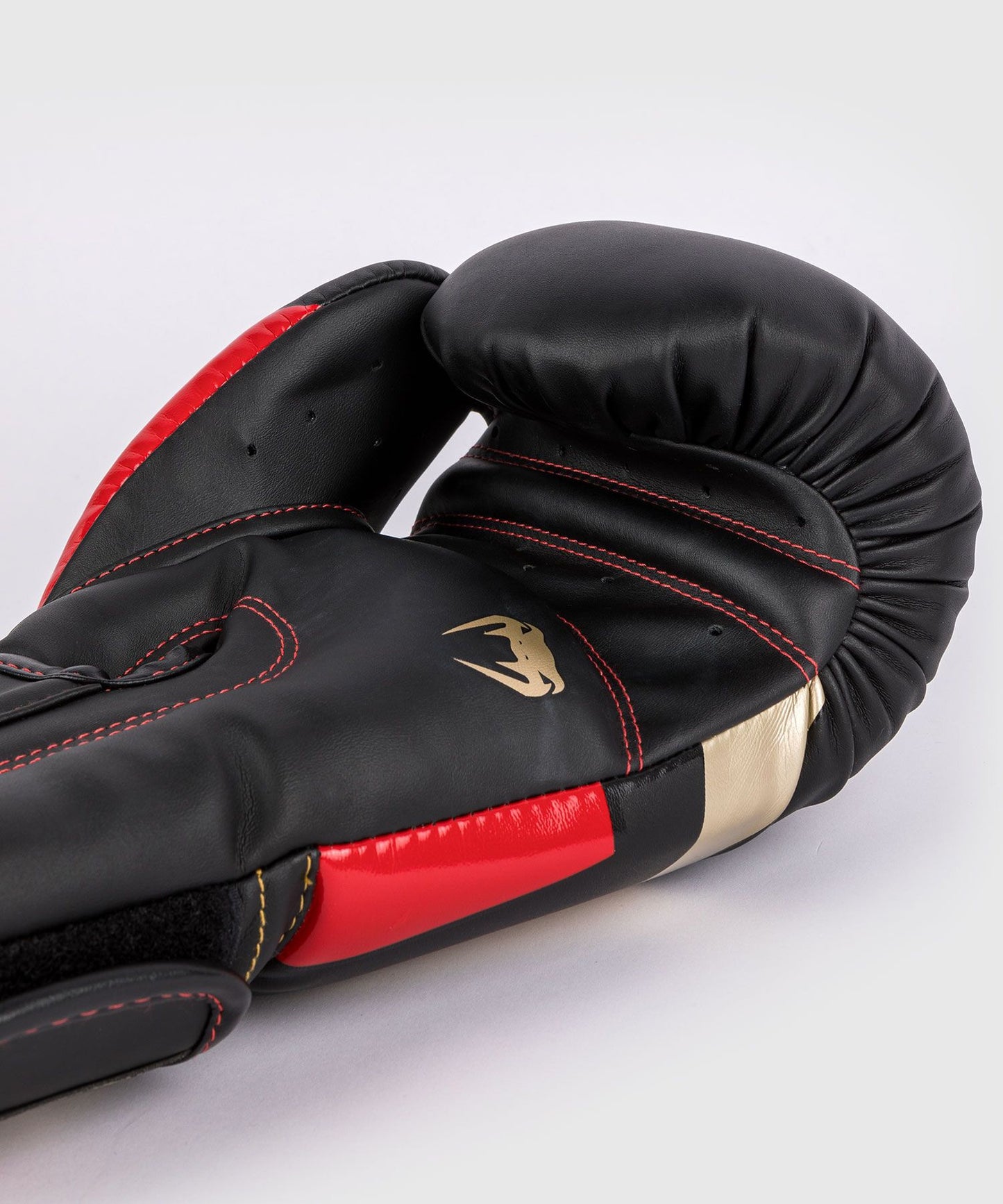 Venum Elite Boxing Gloves - Black/Gold/Red - The Fight Club