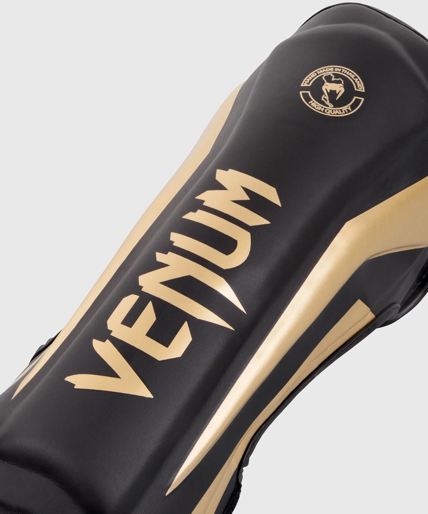 Venum Elite Standup Shin Guards - Black/Gold - The Fight Club