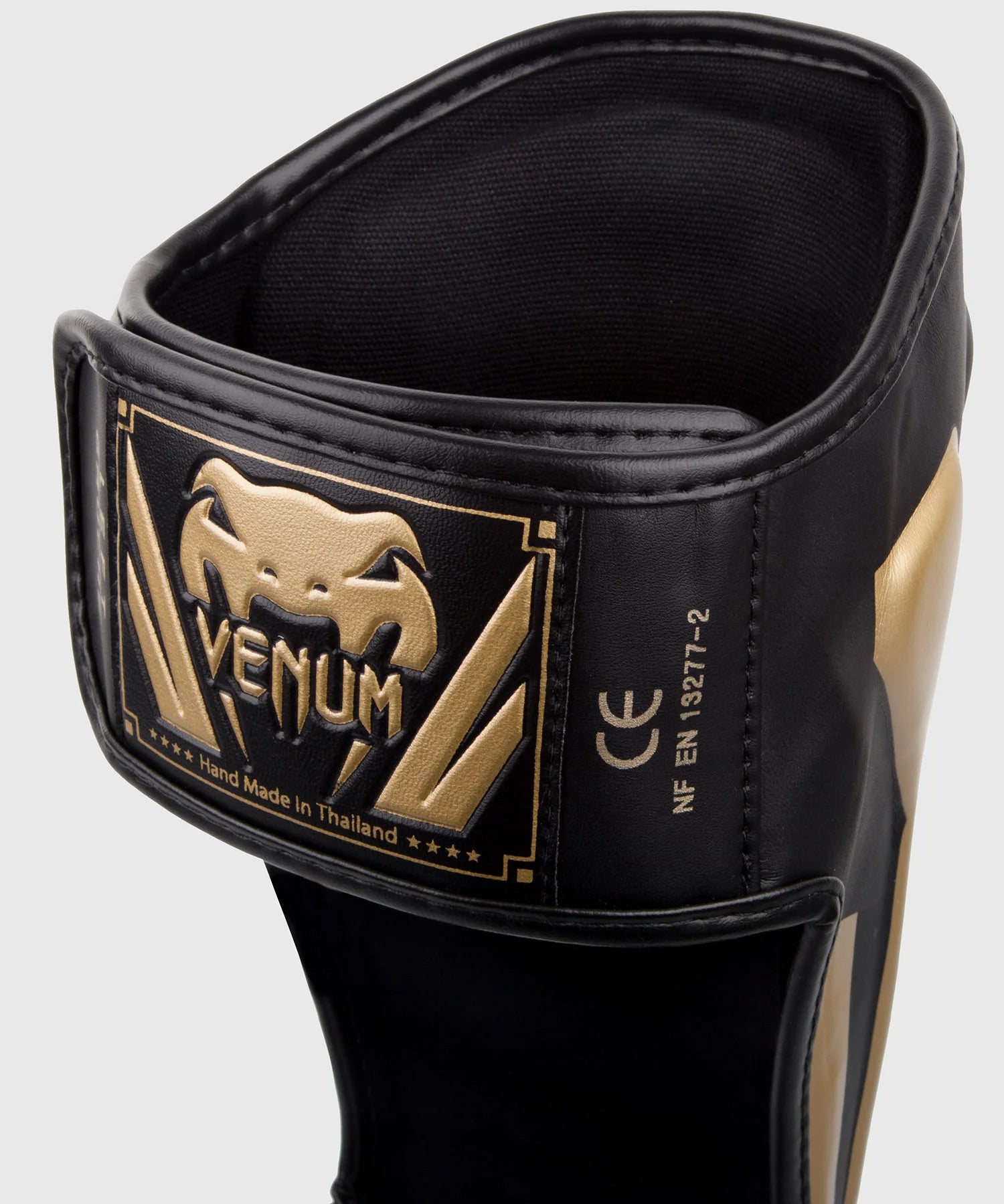 Venum Elite Standup Shin Guards - Black/Gold - The Fight Club