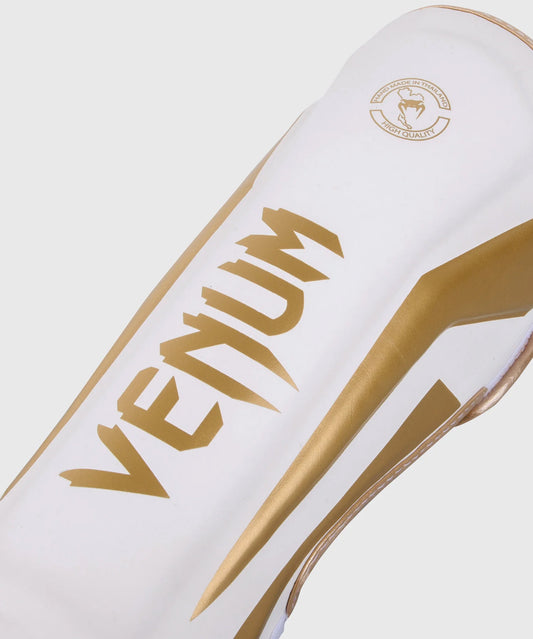 Venum Elite Standup Shin Guards White/Gold - The Fight Club