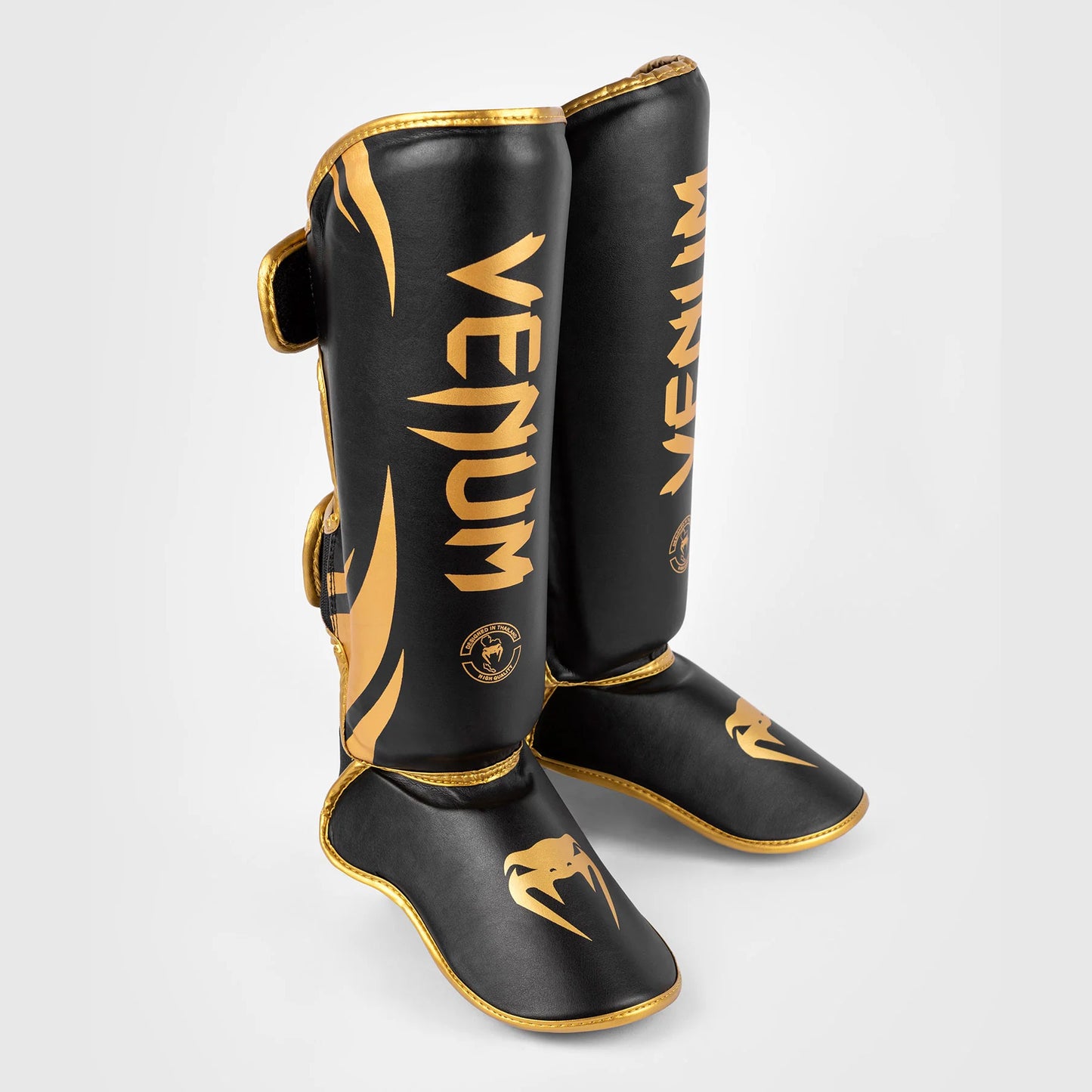 Venum Challenger Standup Shin Guards - Black Gold - The Fight Club