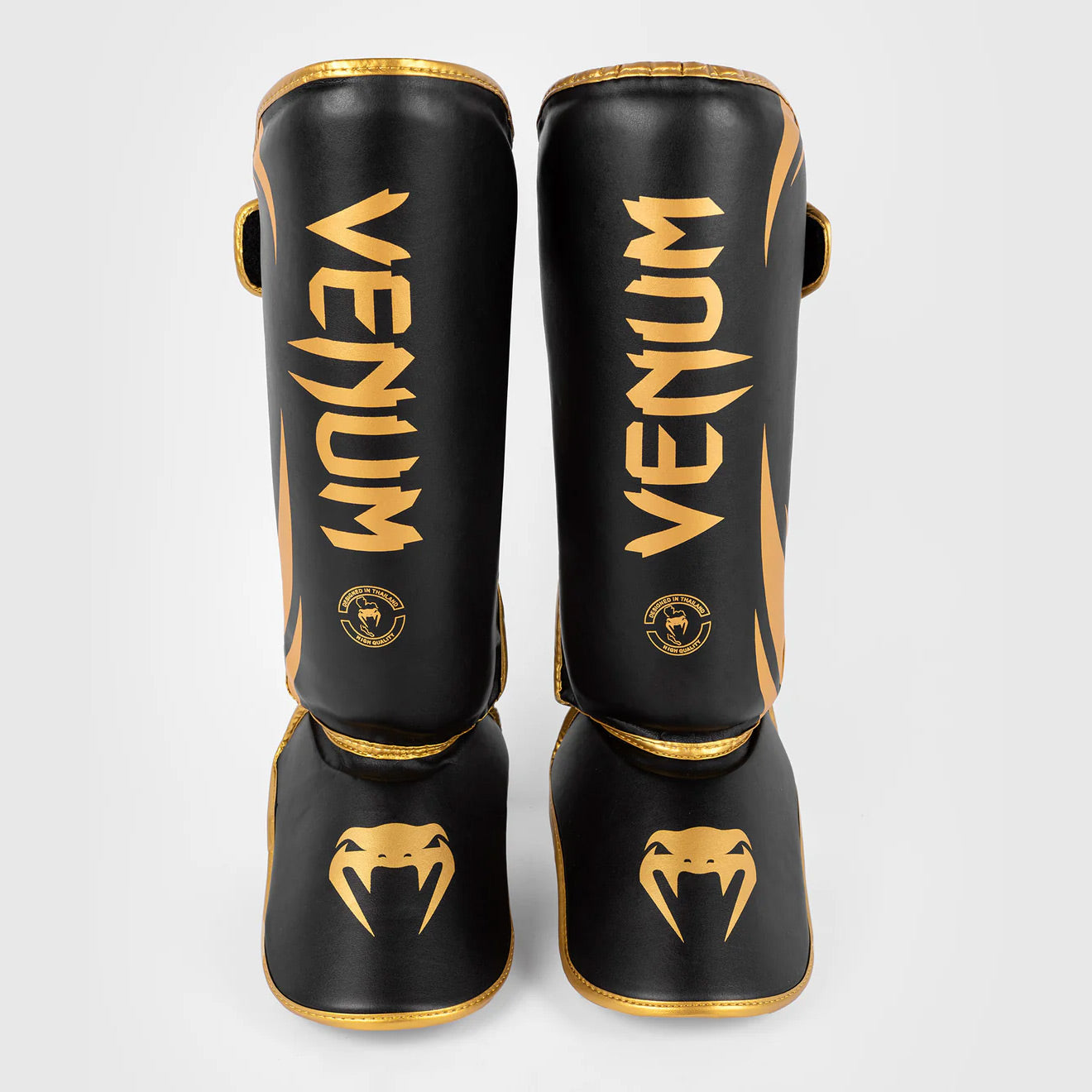 Venum Challenger Standup Shin Guards - Black Gold - The Fight Club