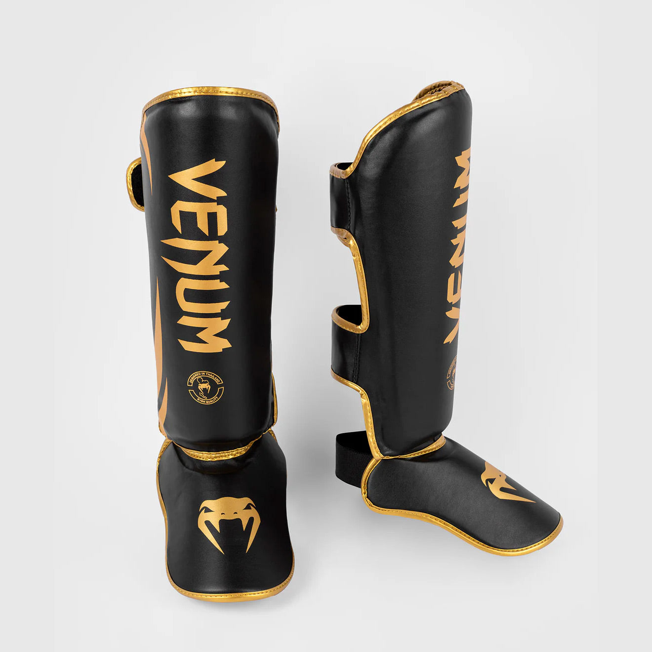 Venum Challenger Standup Shin Guards - Black Gold - The Fight Club