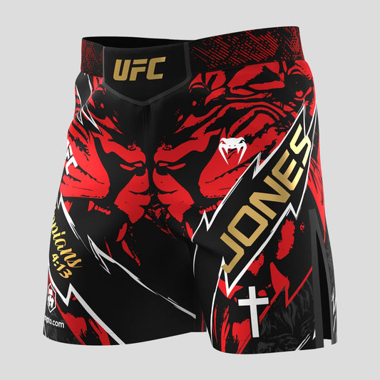 Venum UFC Unrivaled Jon Jones Men’s Short Fit Fight Shorts Red - The Fight Club