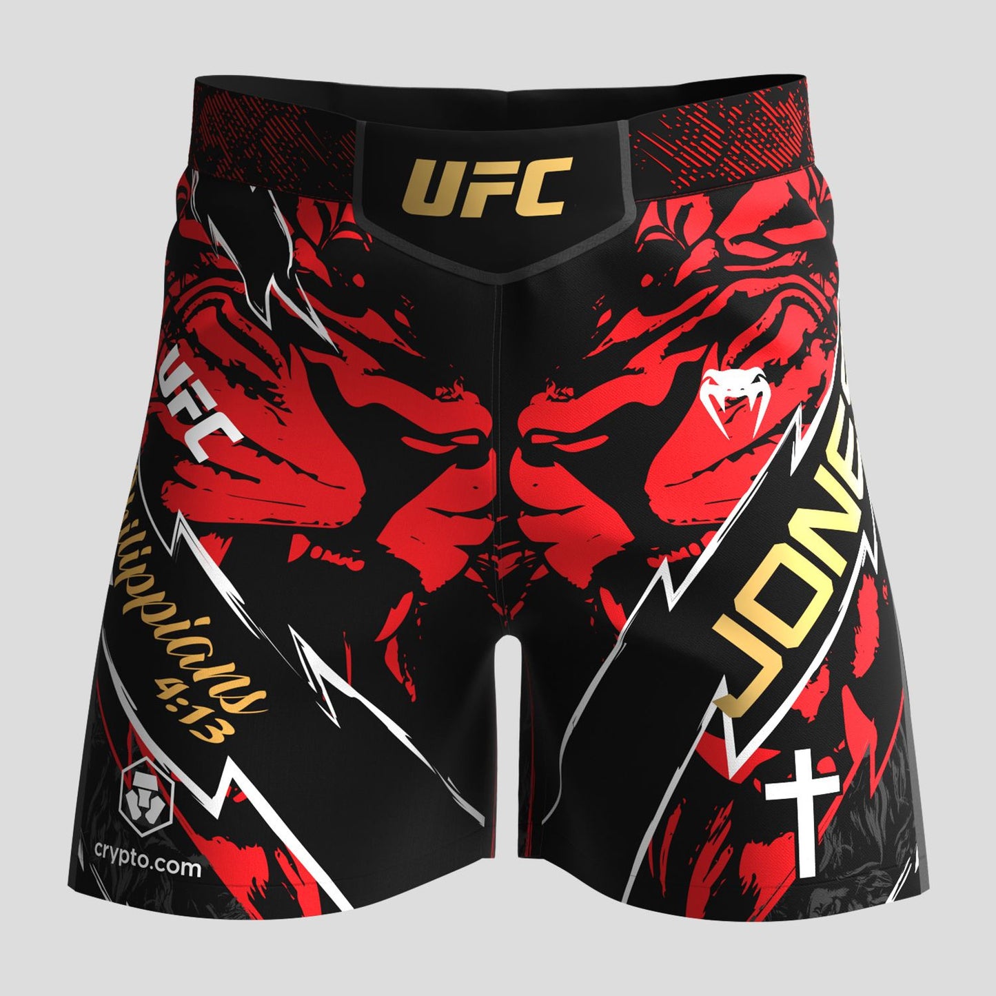 Venum UFC Unrivaled Jon Jones Men’s Short Fit Fight Shorts Red - The Fight Club