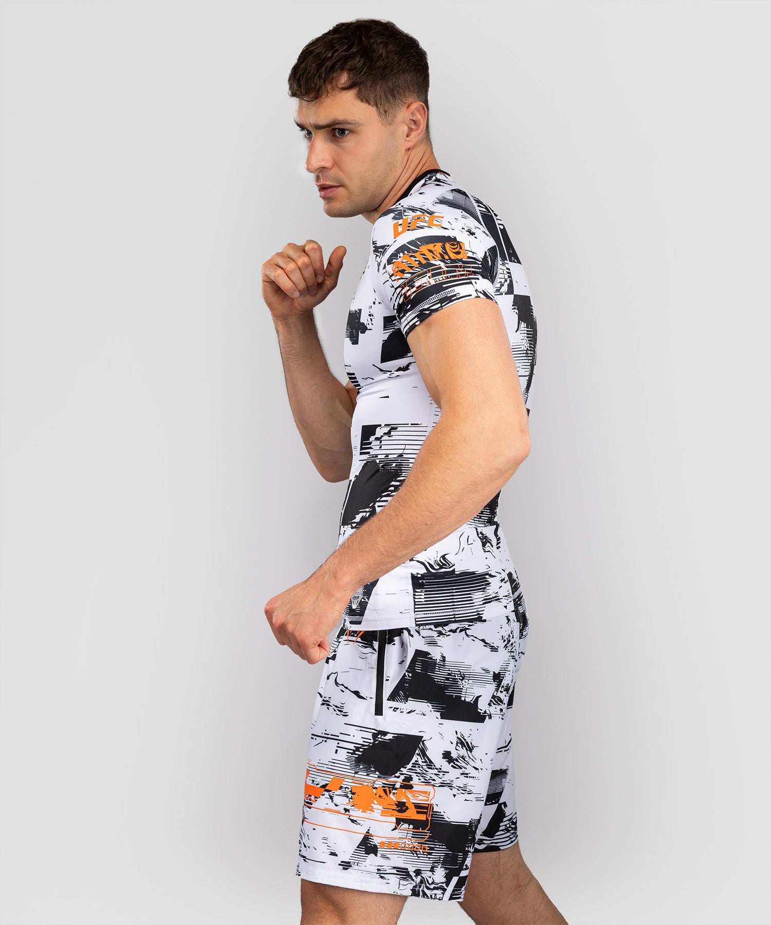 Venum Men's UFC Zenith White Authentic Fight Week Performance Short Sleeve Rash Guard - The Fight Club