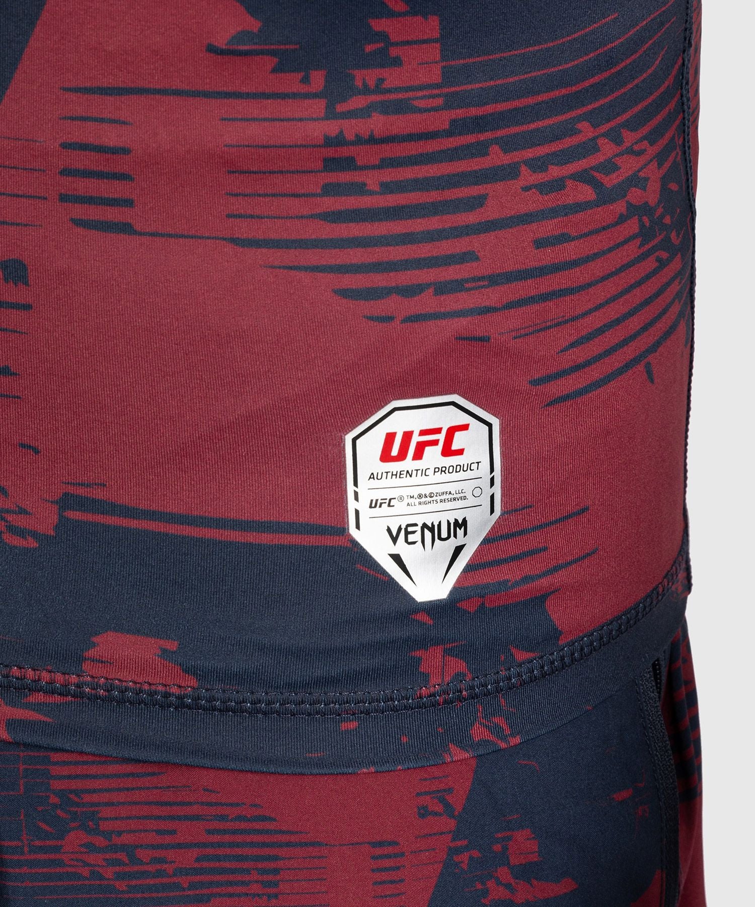 Venum Men's UFC Zenith Burgundy Authentic Fight Week Performance Short Sleeve Rash Guard - The Fight Club