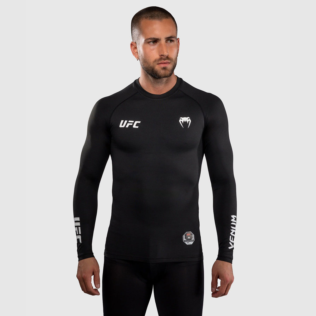 Venum UFC Unity Fight Week Long Sleeve Rash Guard Black/White - The Fight Club