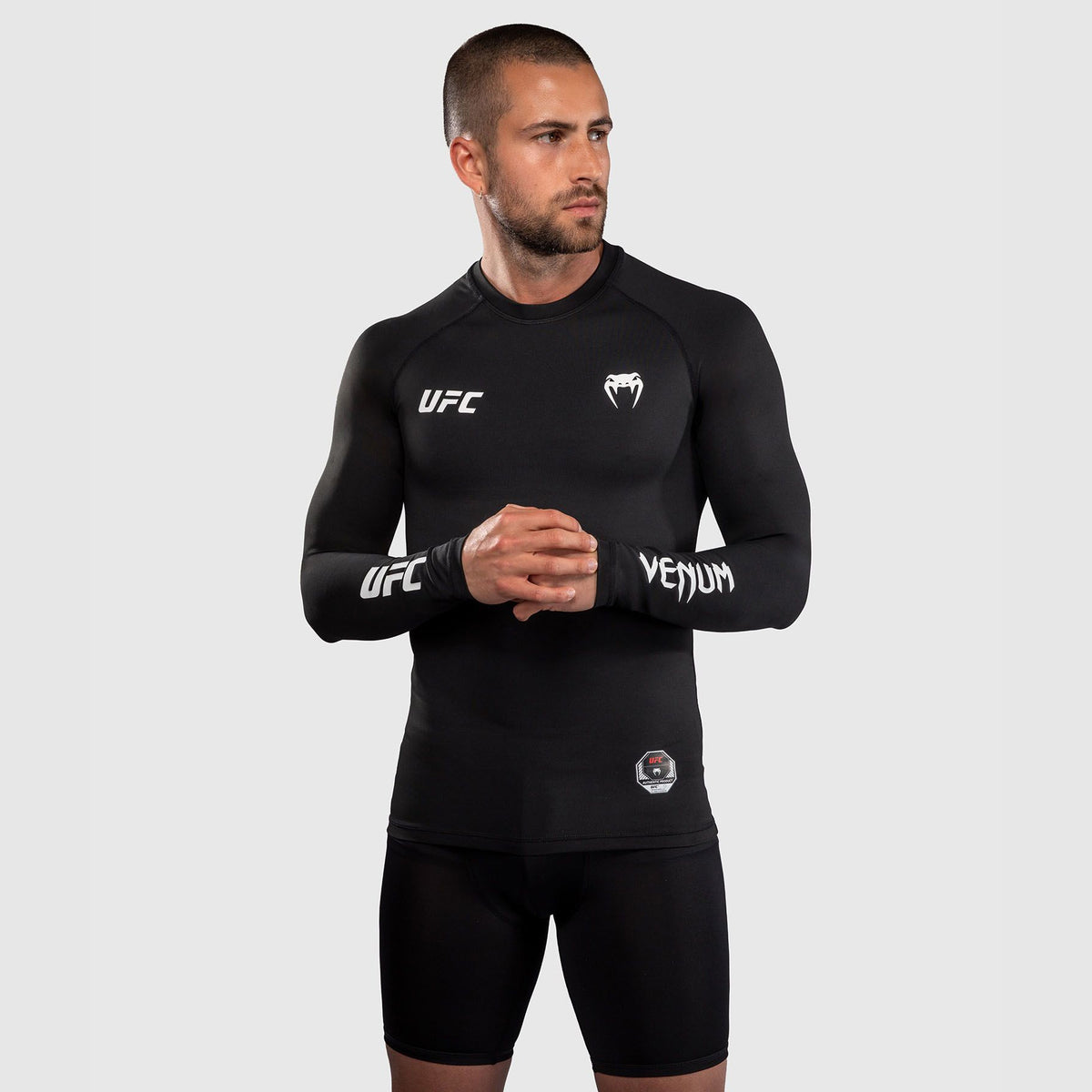 Venum UFC Unity Fight Week Long Sleeve Rash Guard Black/White - The Fight Club
