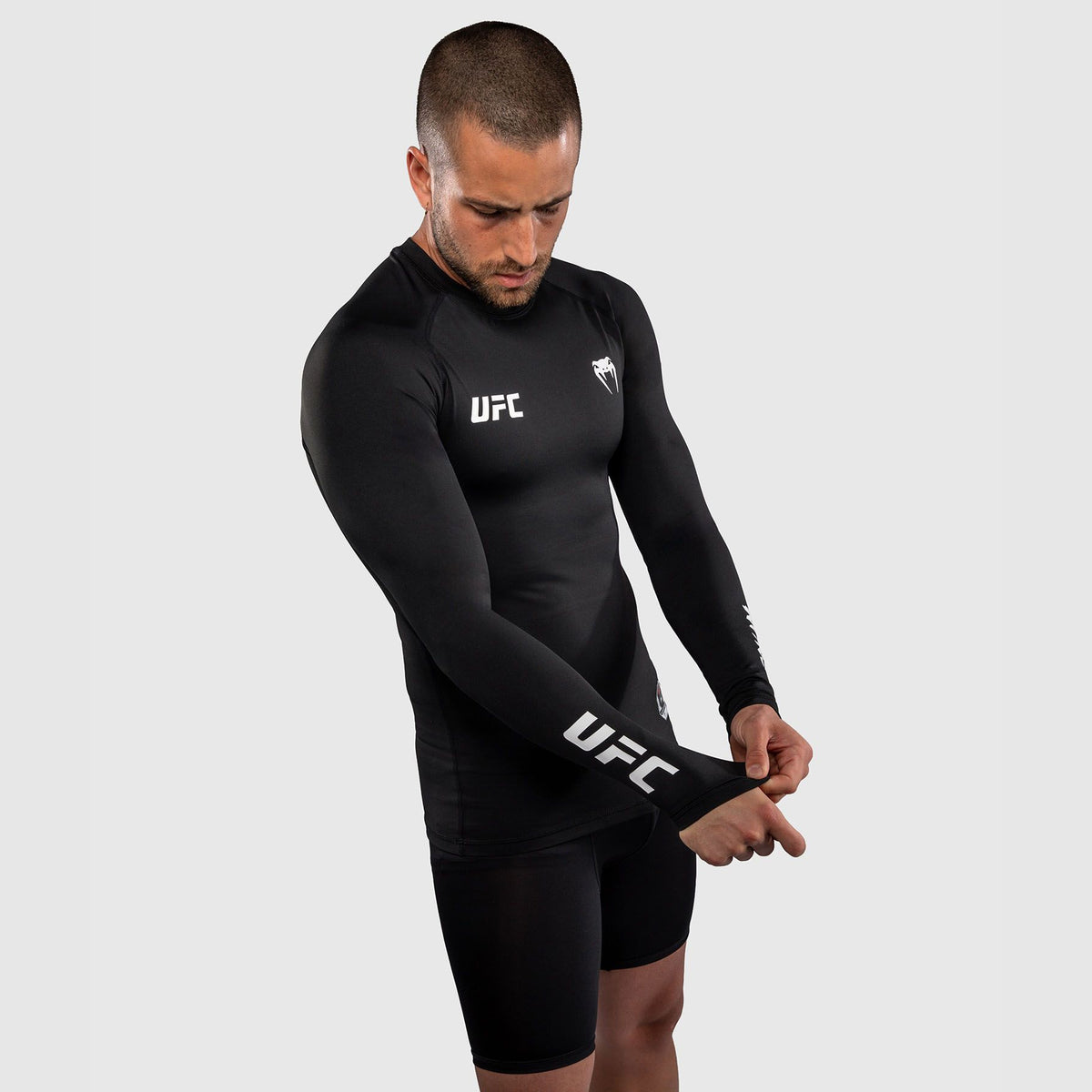 Venum UFC Unity Fight Week Long Sleeve Rash Guard Black/White - The Fight Club
