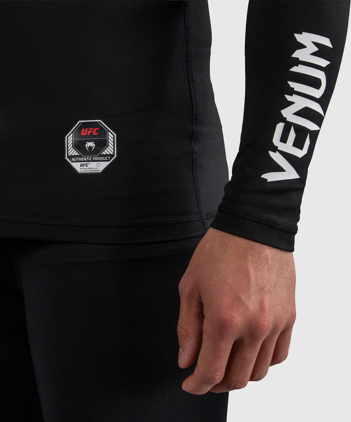 Venum UFC Unity Fight Week Long Sleeve Rash Guard Black/White - The Fight Club