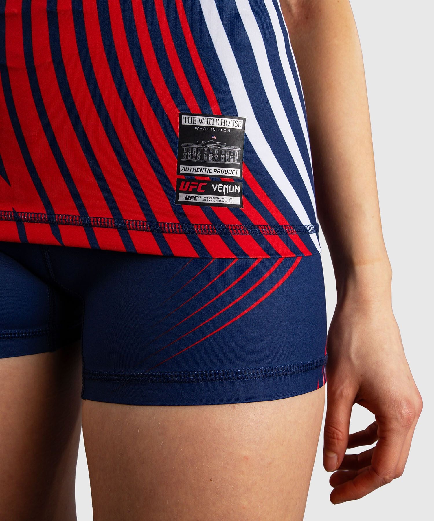 Venum Women's Official UFC Freedom 250 Blue Authentic Fight Night Short Sleeve Rash Guard - The Fight Club