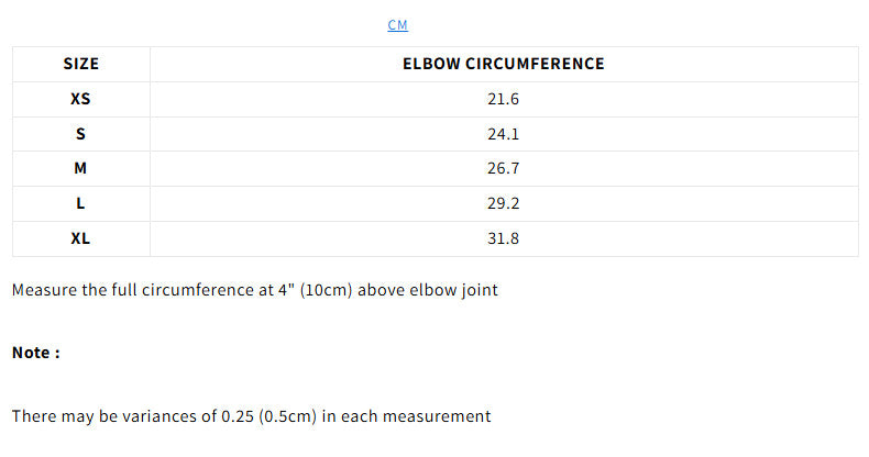 Venum Kontact Elbow Size Guide - The Fight Club