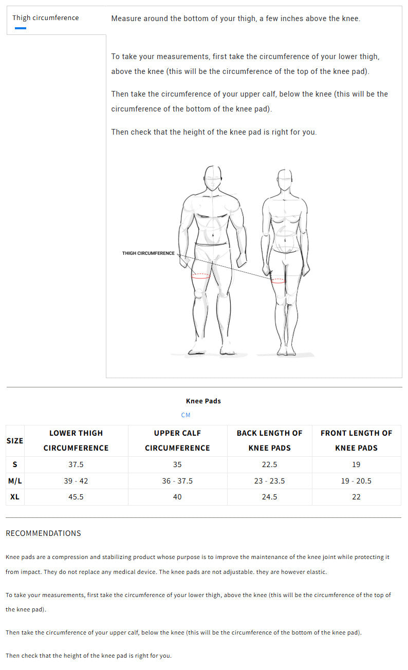 Venum Kontact Knee Pad Size Guide - The Fight Club