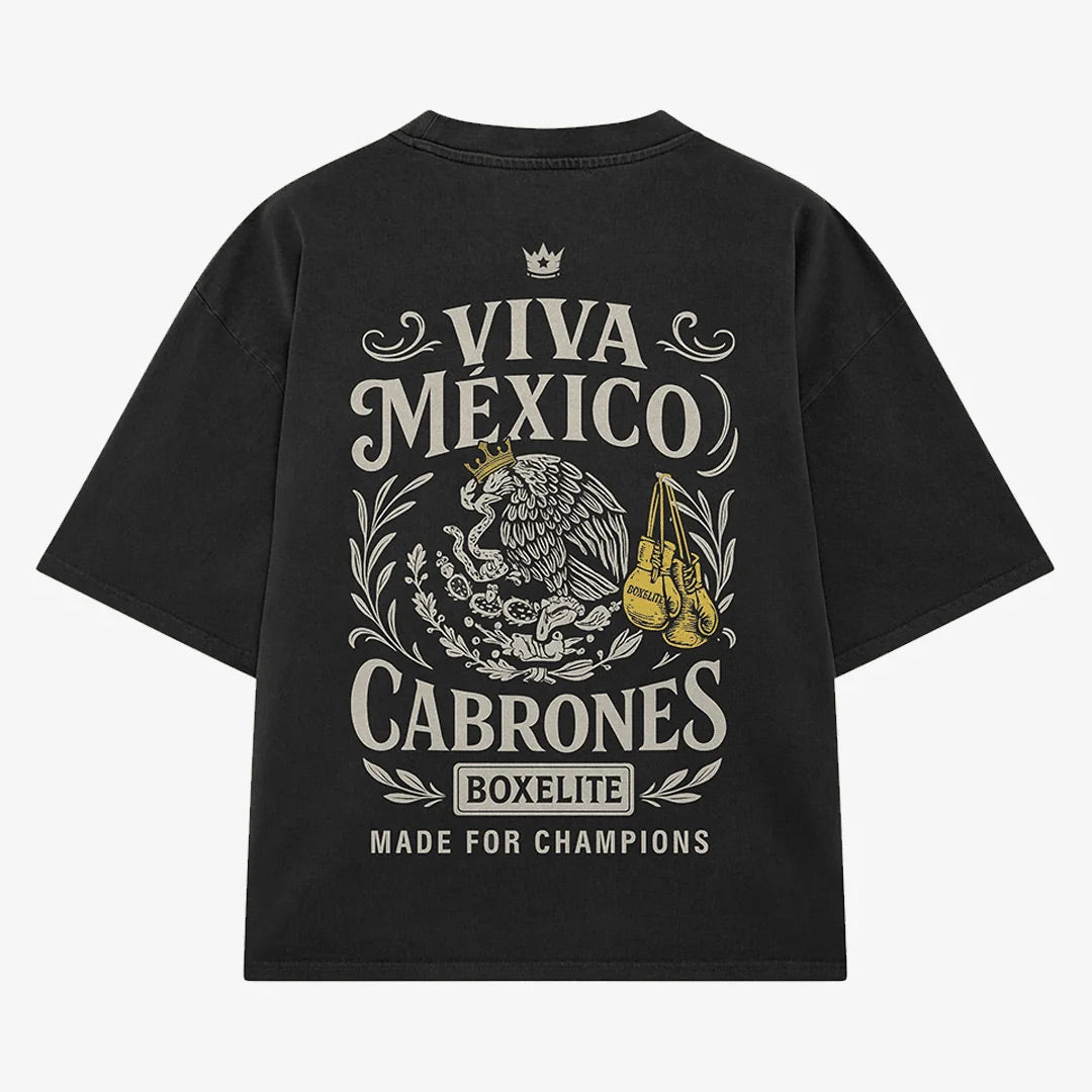 BoxElite Viva Mexico Cabrones Black T-Shirt - The Fight Club