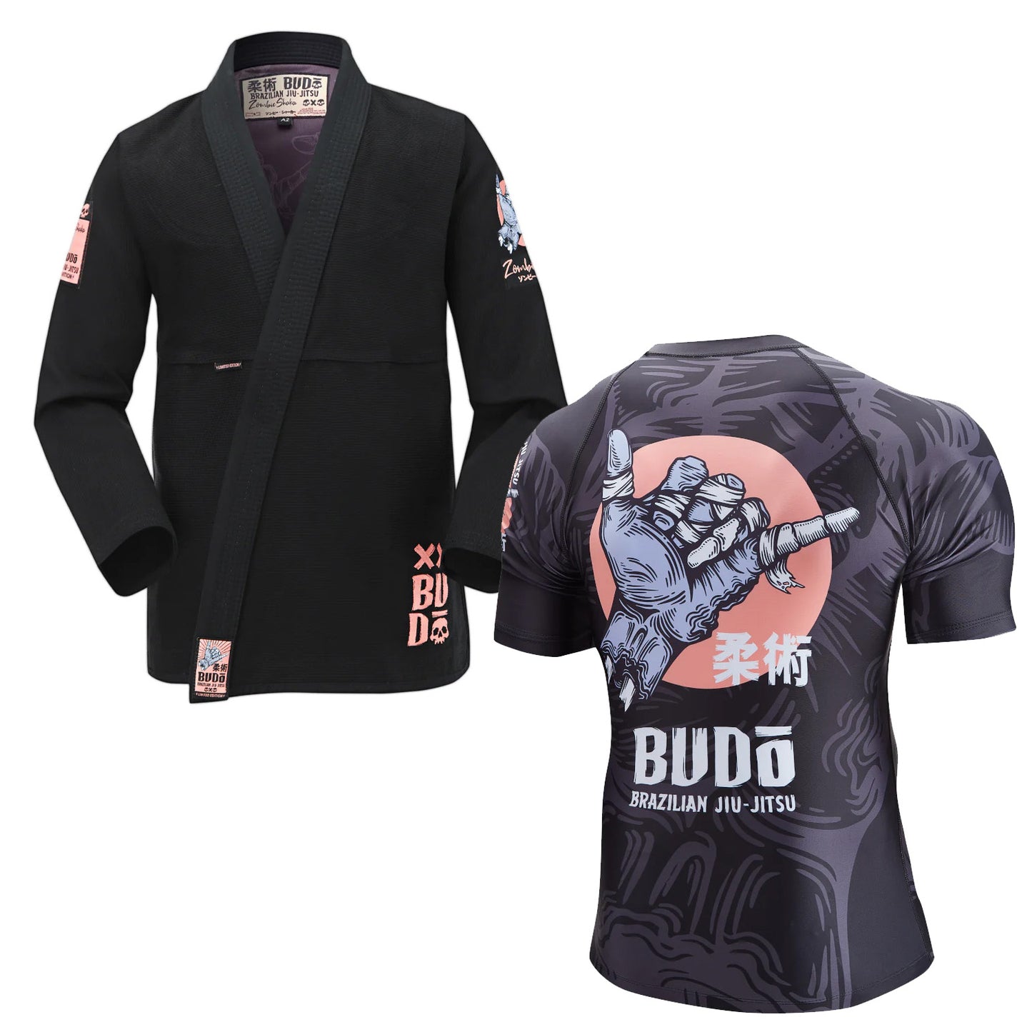 Budo Zombie Shaka Gi and Rash Guard Set Black - The Fight Club