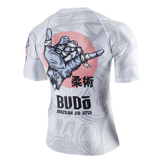 Budo Zombie Shaka Rash Guard White - The Fight Club