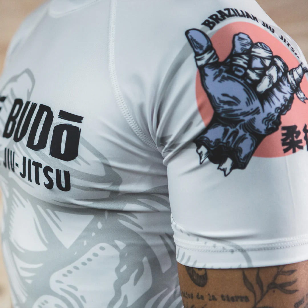 Budo Zombie Shaka Rash Guard White - The Fight Club