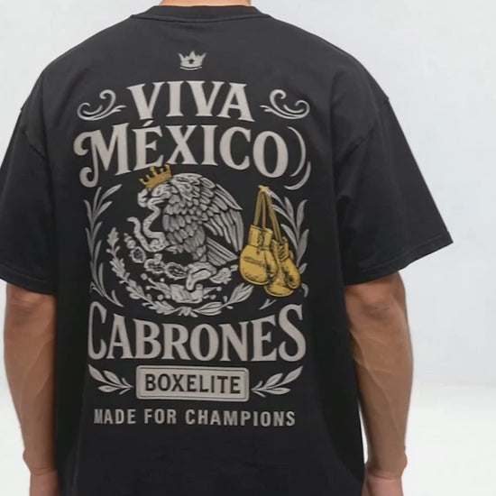 BoxElite Viva Mexico Cabrones Black T-Shirt - The Fight Club