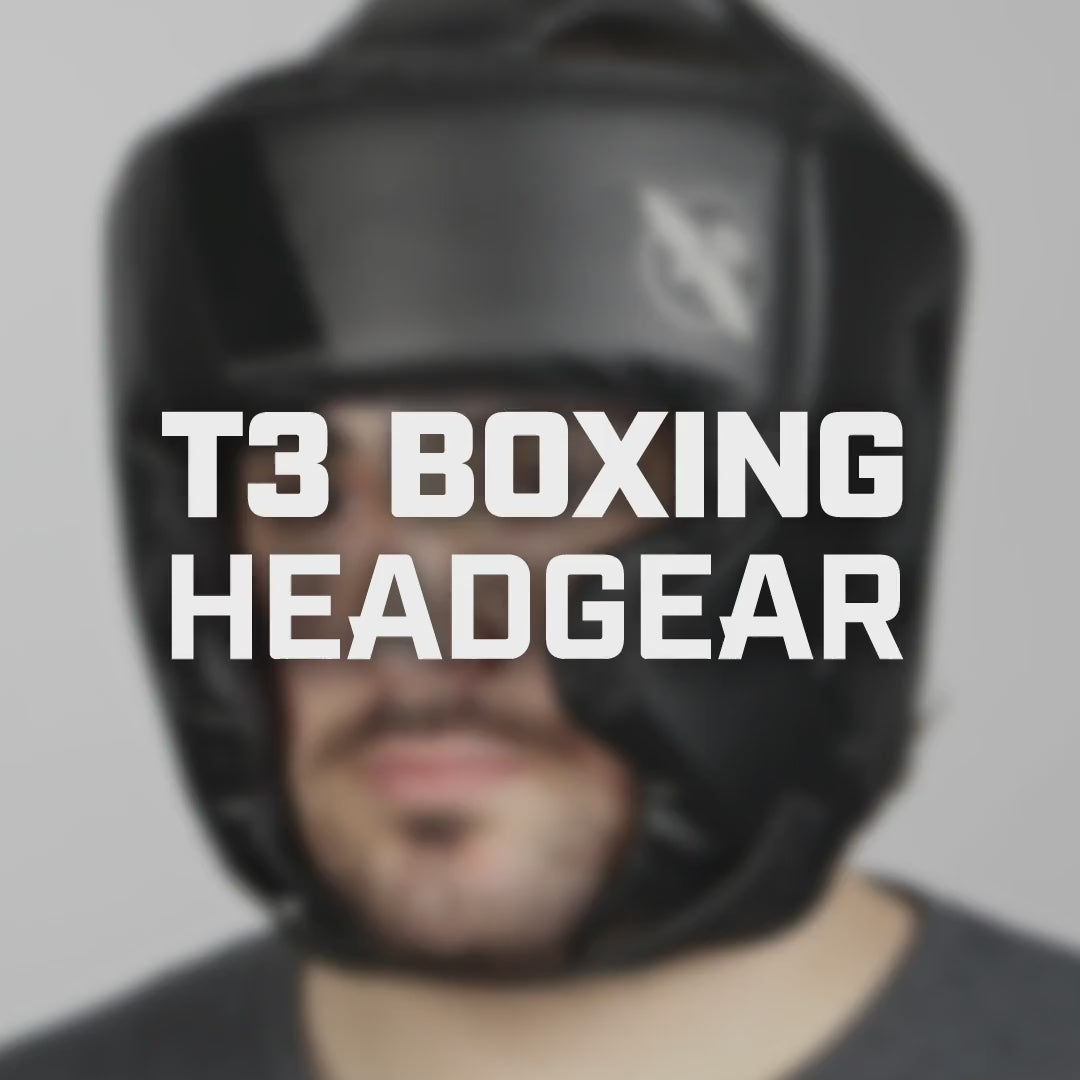 Hayabusa T3 Chinless Boxing Headgear Black/Black - The Fight Club