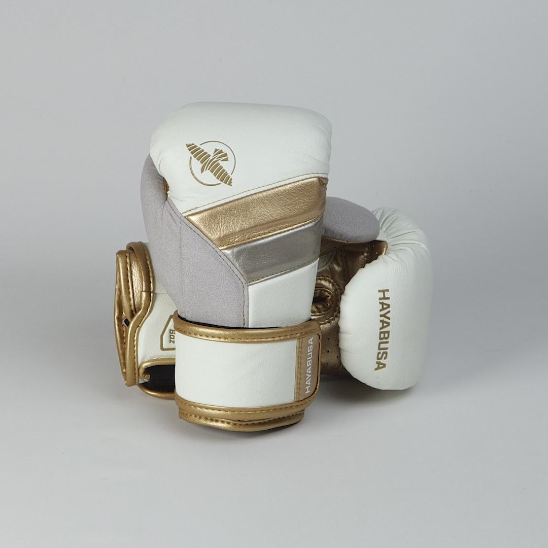 Hayabusa T3 Youth Boxing Gloves White/Gold - The Fight Club