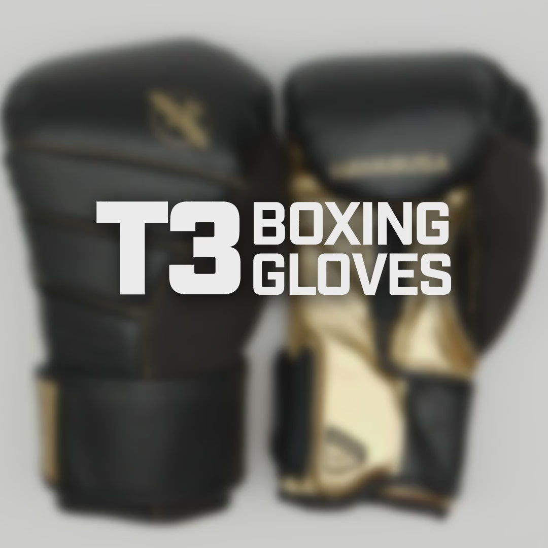 Hayabusa T3 Boxing Gloves Black/Gold - The Fight Club