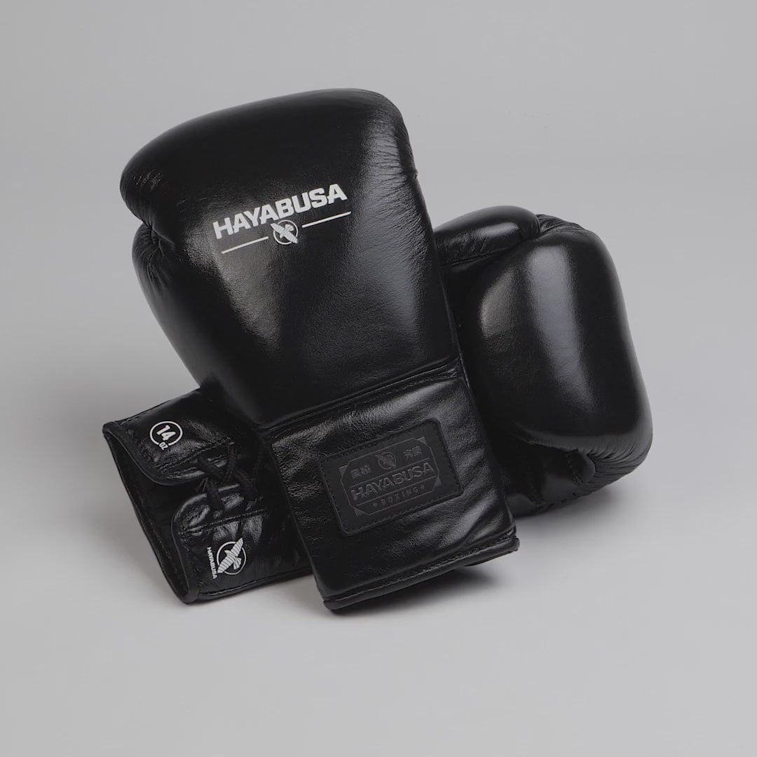 Hayabusa Pro Lace Boxing Gloves Black - The Fight Club