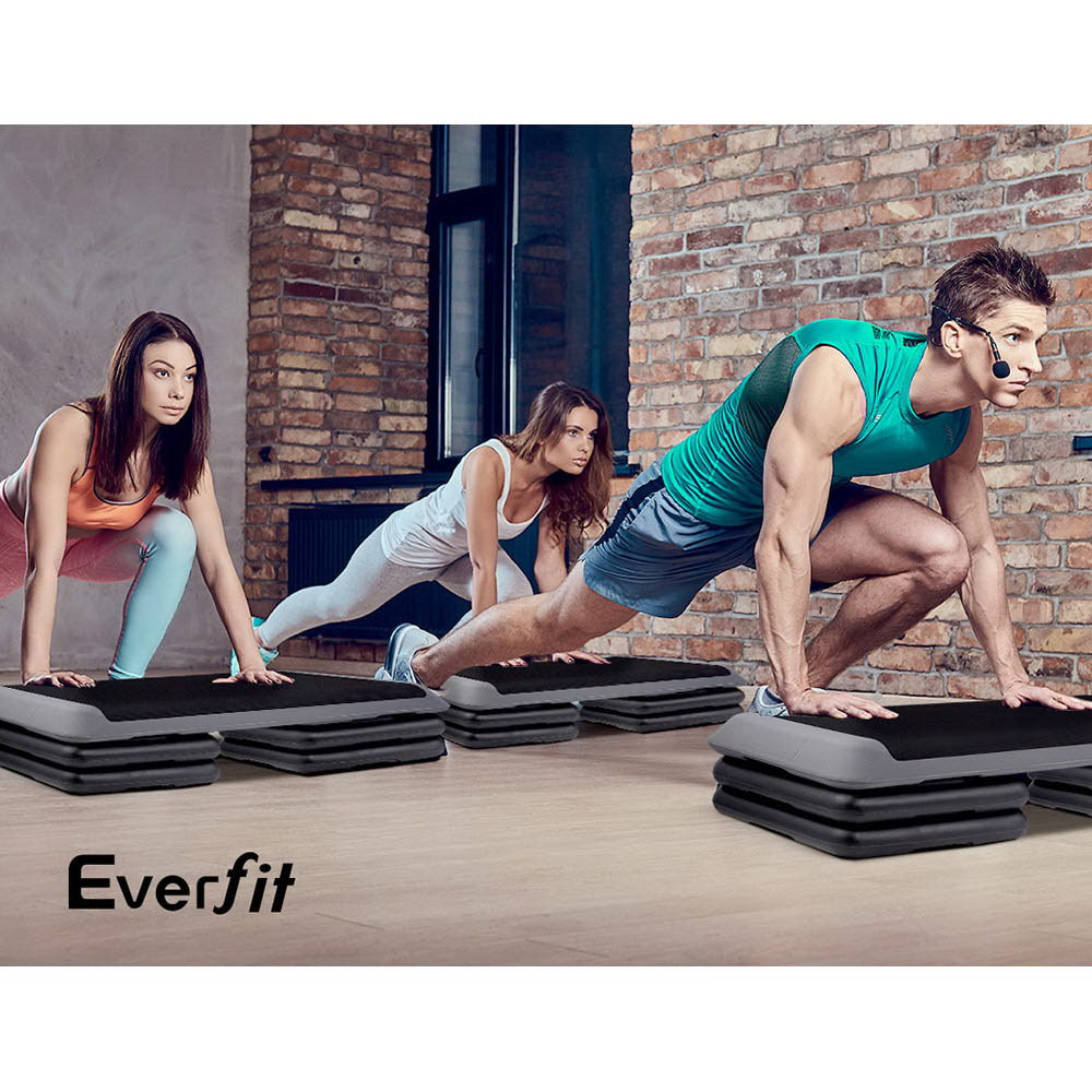 Everfit Set of 2 Aerobic Step Risers Exercise Stepper Block Fitness Gym Workout Bench - The Fight Club