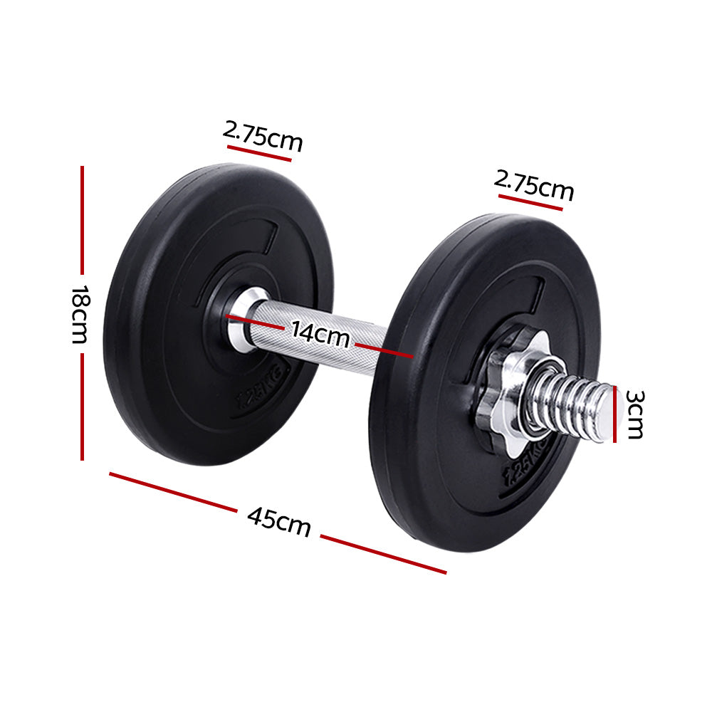 10KG Dumbbells Dumbbell Set Weight Training Plates Home Gym Fitness Exercise - The Fight Club