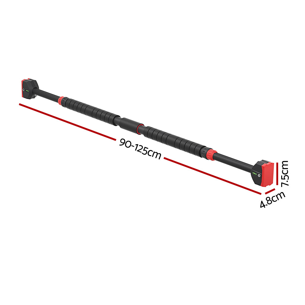 Everfit Adjustable Doorway Pull Up Bar 90CM-125CM Chin Up Bar Level Meter 300KG - The Fight Club