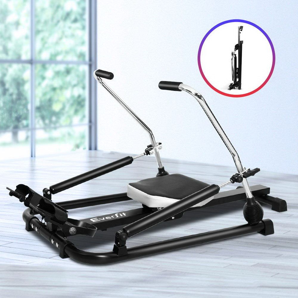 Everfit Rowing Exercise Machine Rower Hydraulic Resistance Fitness Gym Cardio - The Fight Club