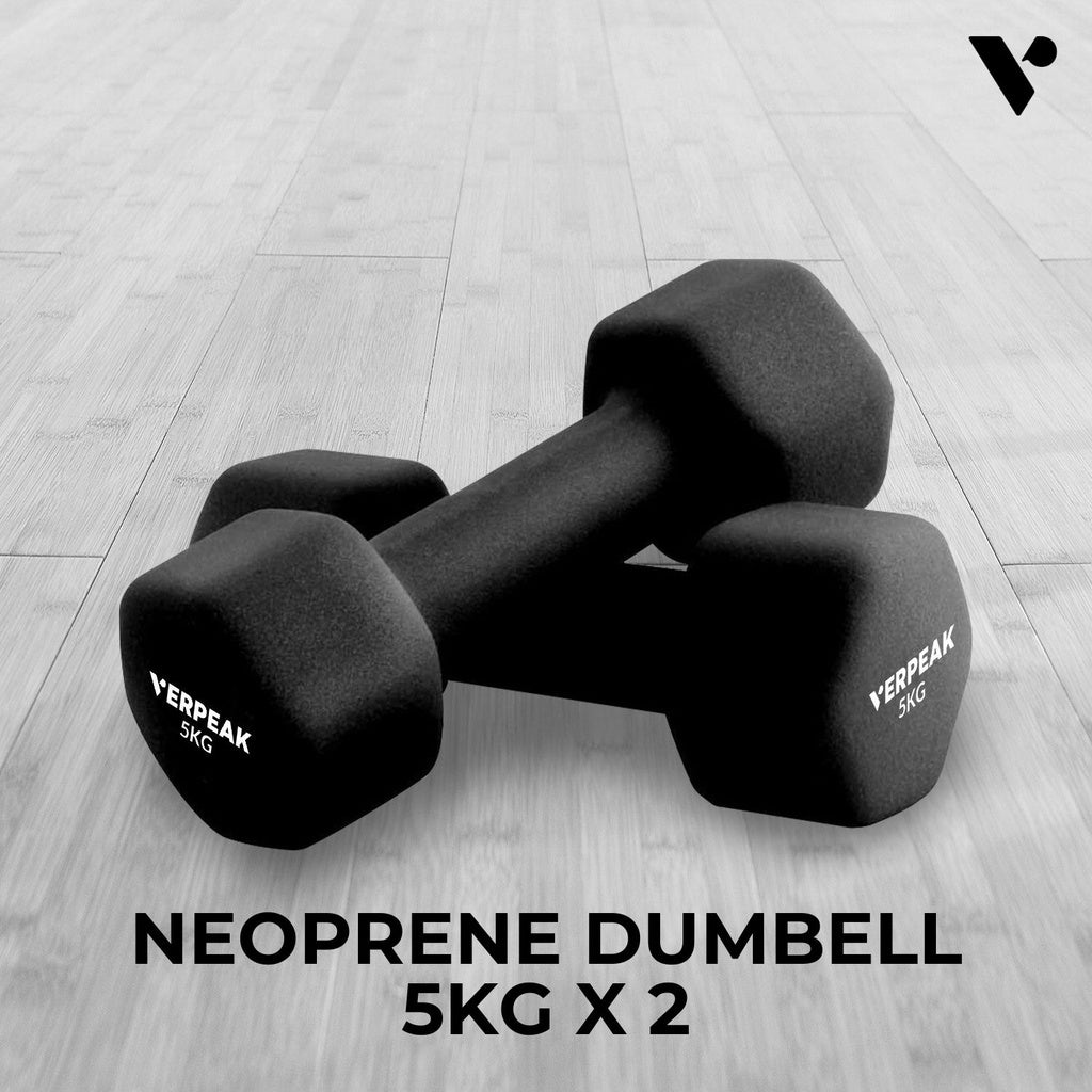 Verpeak Neoprene Dumbbell 5kg x 2 Black VP-DB-138-AC - The Fight Club