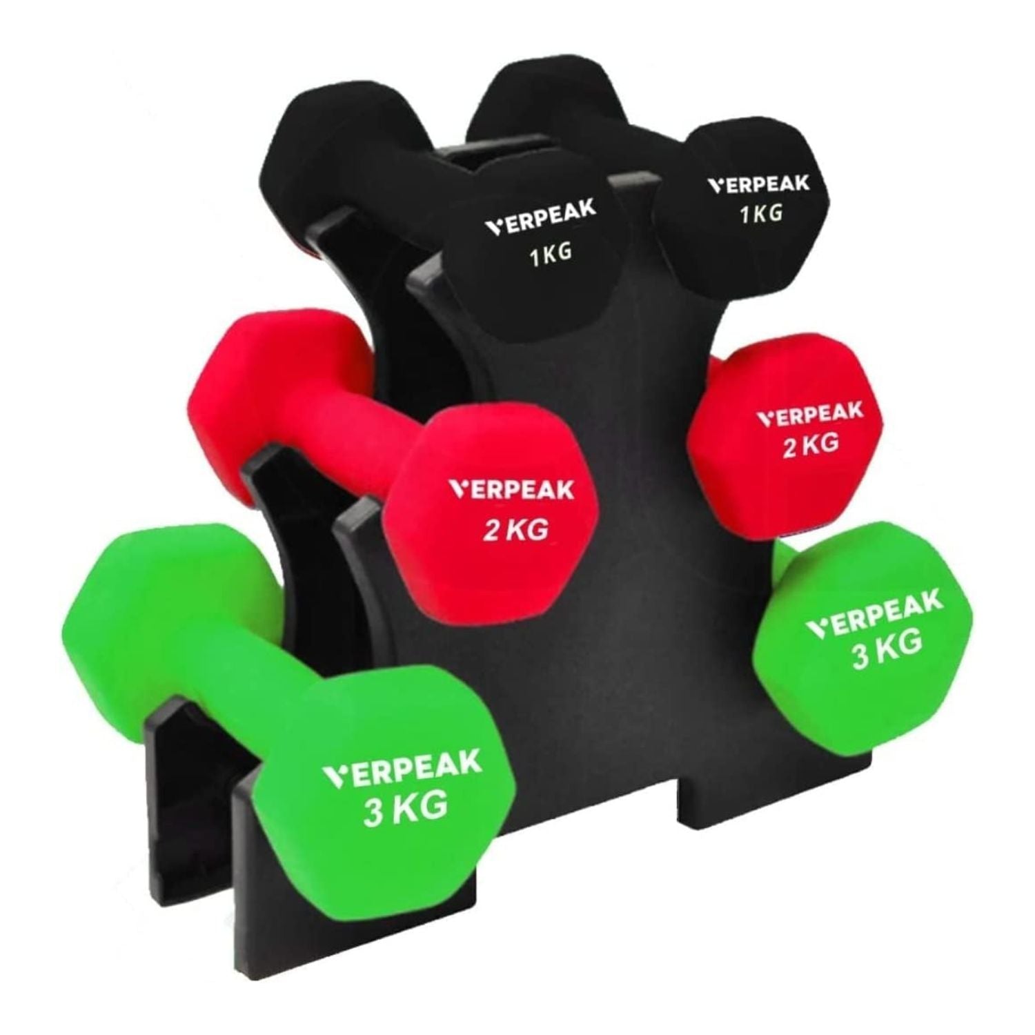 Verpeak 12kg (1,2,3kg x 2) Neoprene Dumbbell Set VP-DB-139-AC - The Fight Club