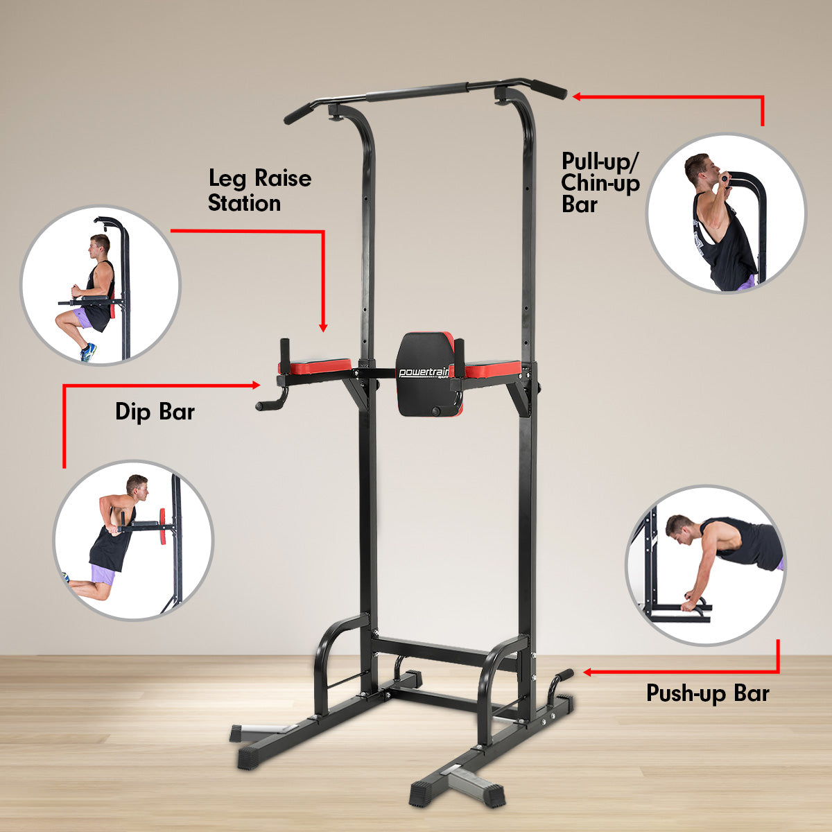 Powertrain Multi Station For Chin Ups Pull Ups And Dips - The Fight Club